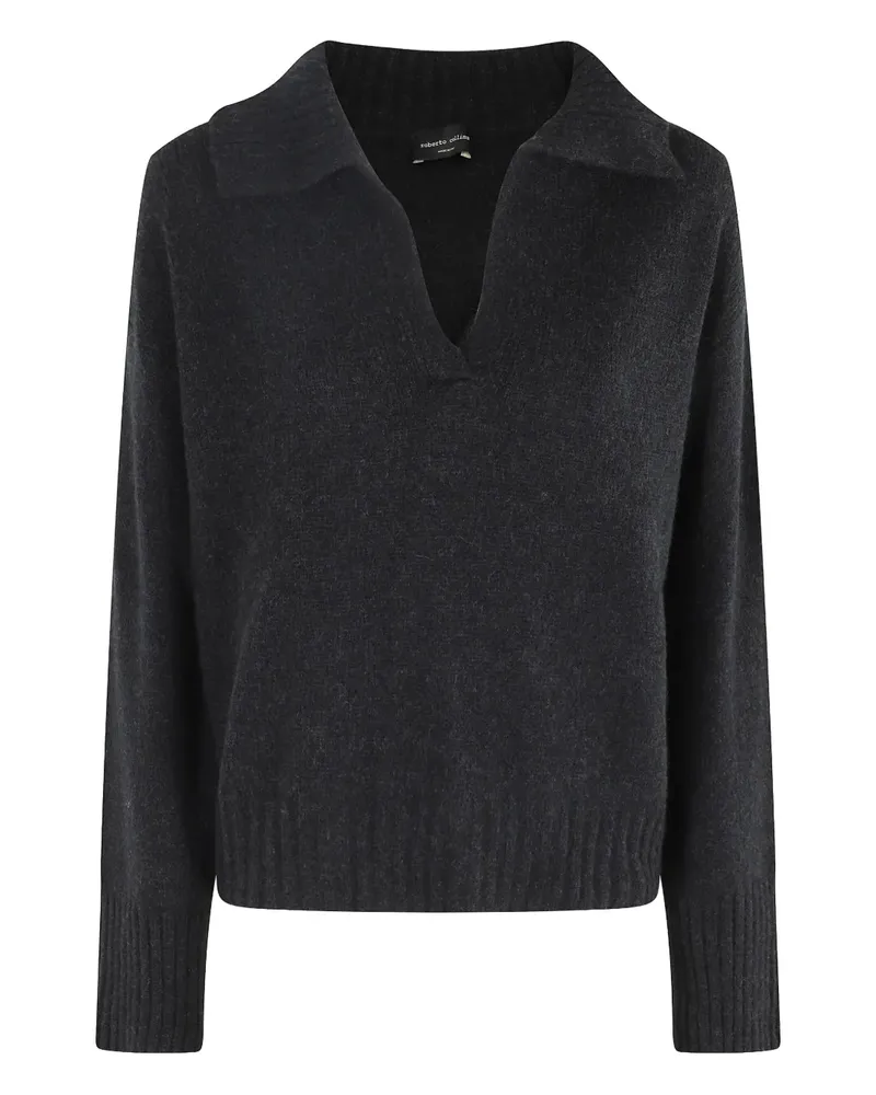 Roberto Collina Pullover mit Kragen - Schwarz Schwarz