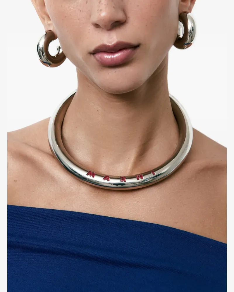 Marni Choker mit Logo - Silber Silber