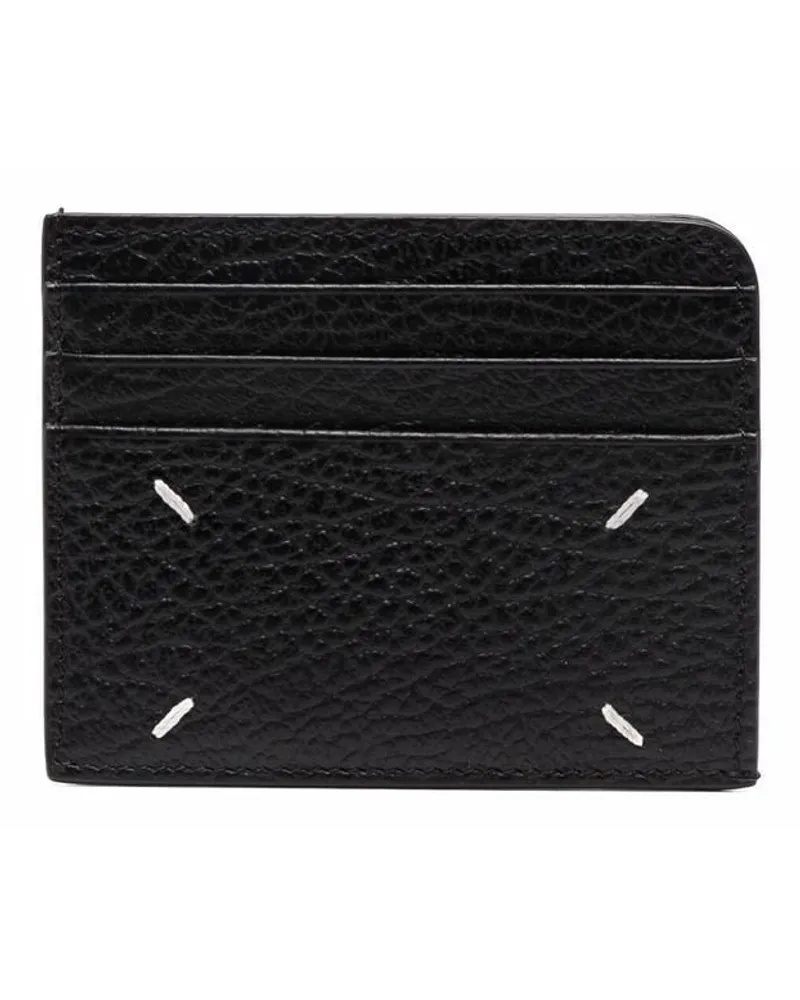 Maison Margiela Kartenetui mit Ziernähten - Schwarz Schwarz