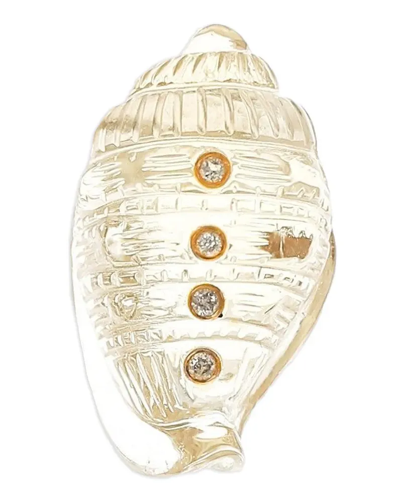 DEZSO 18kt Rotgoldanhänger mit Diamant - Rosa Rosa