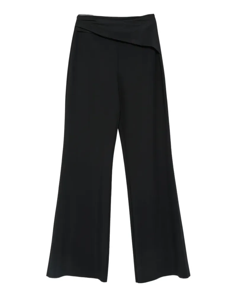 Chiara Boni Straight-Leg-Hose in Samtoptik - Schwarz Schwarz