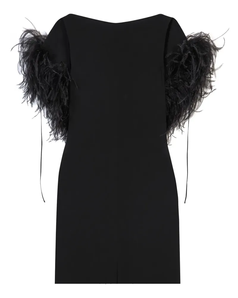 16ARLINGTON Nerine Minikleid mit Federn - Schwarz Schwarz