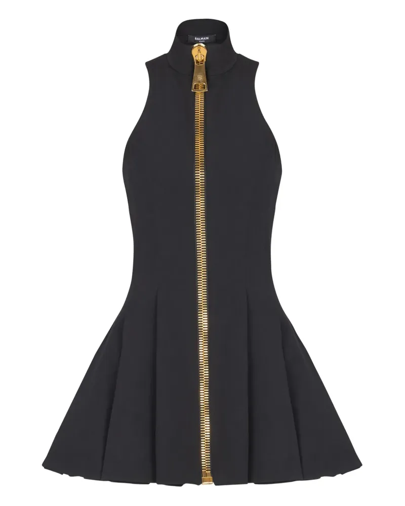 Balmain Minikleid mit Reißverschluss - Schwarz Schwarz