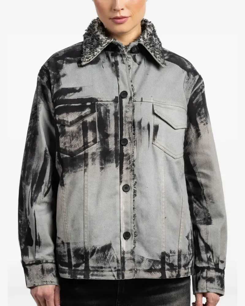 Avant Toi abstract pattern collar jacket - Grau Grau