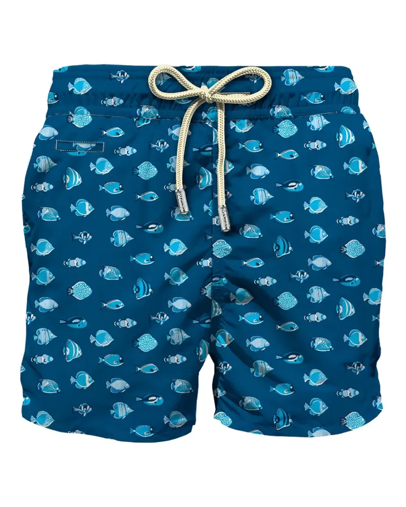 MC2 Saint Barth fish-print drawstring swim shorts - Blau Blau