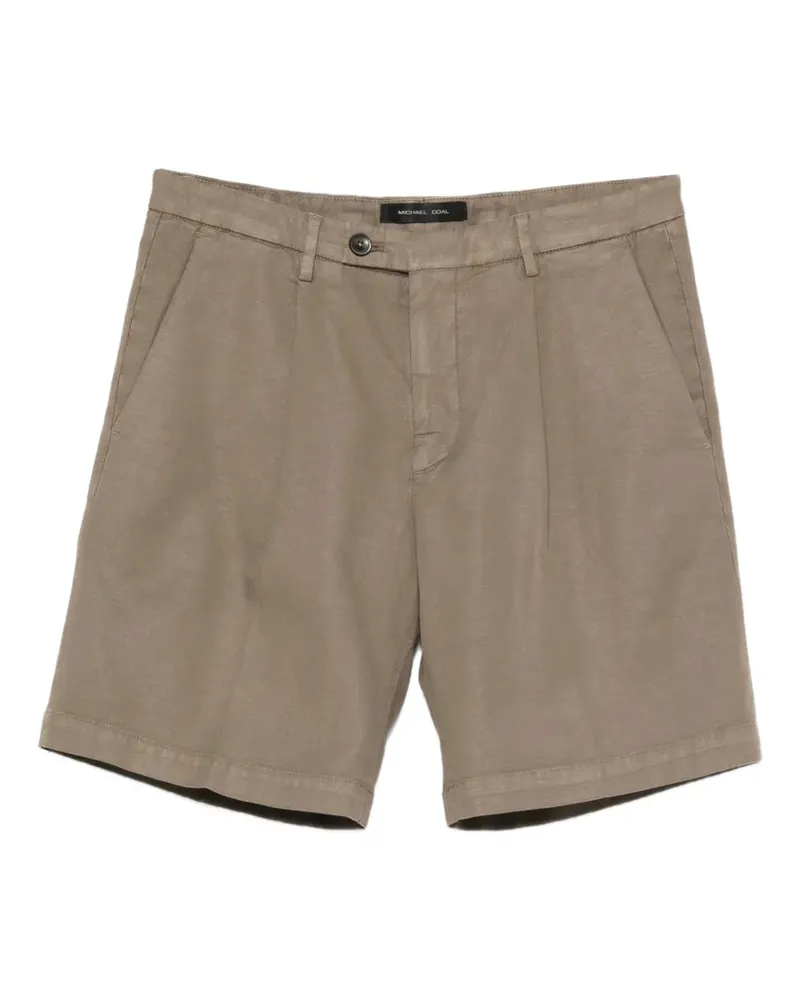 MICHAEL COAL Harry pleated chino shorts - Nude Nude