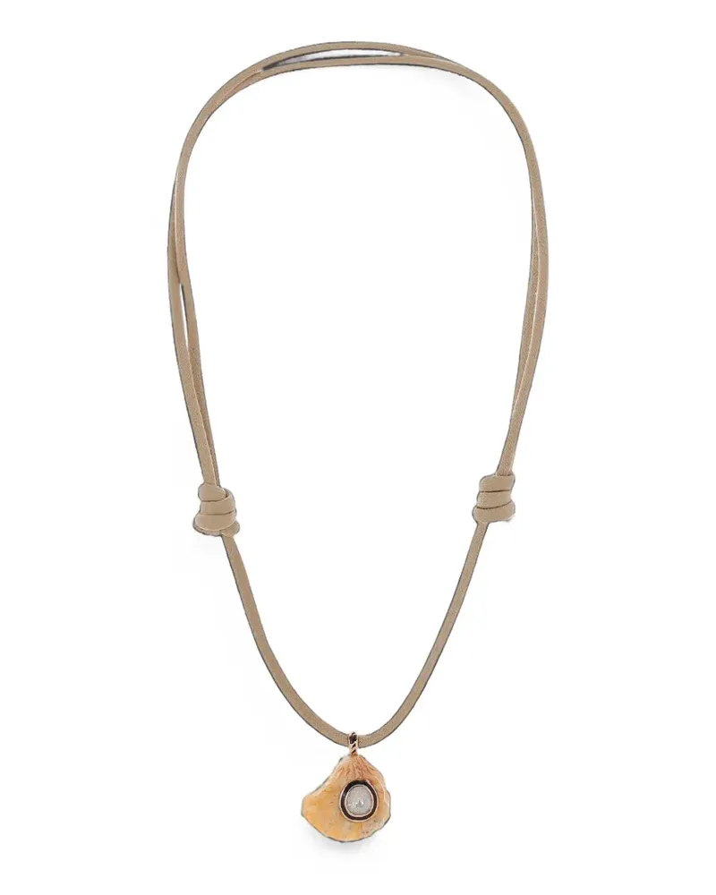 DEZSO Halskette mit Diamanten und Muscheln - Rosa Rosa