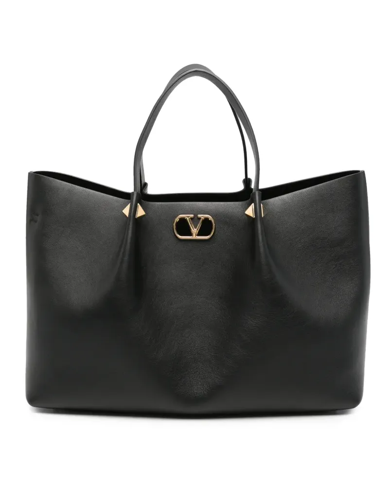 Valentino Garavani VLogo Signature leather tote bag - Schwarz Schwarz
