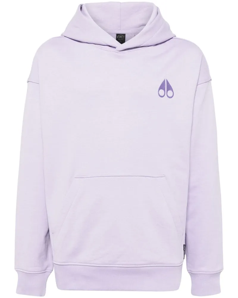 Moose Knuckles Serge Hoodie mit Logo-Stickerei Violett