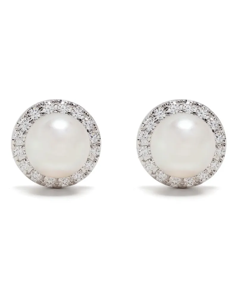 TASAKI 18kt Akoya Weißgoldohrringe mit Diamanten - Silber Silber
