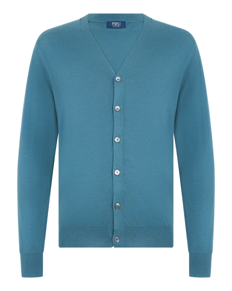 Fedeli V-neck cardigan - Blau Blau