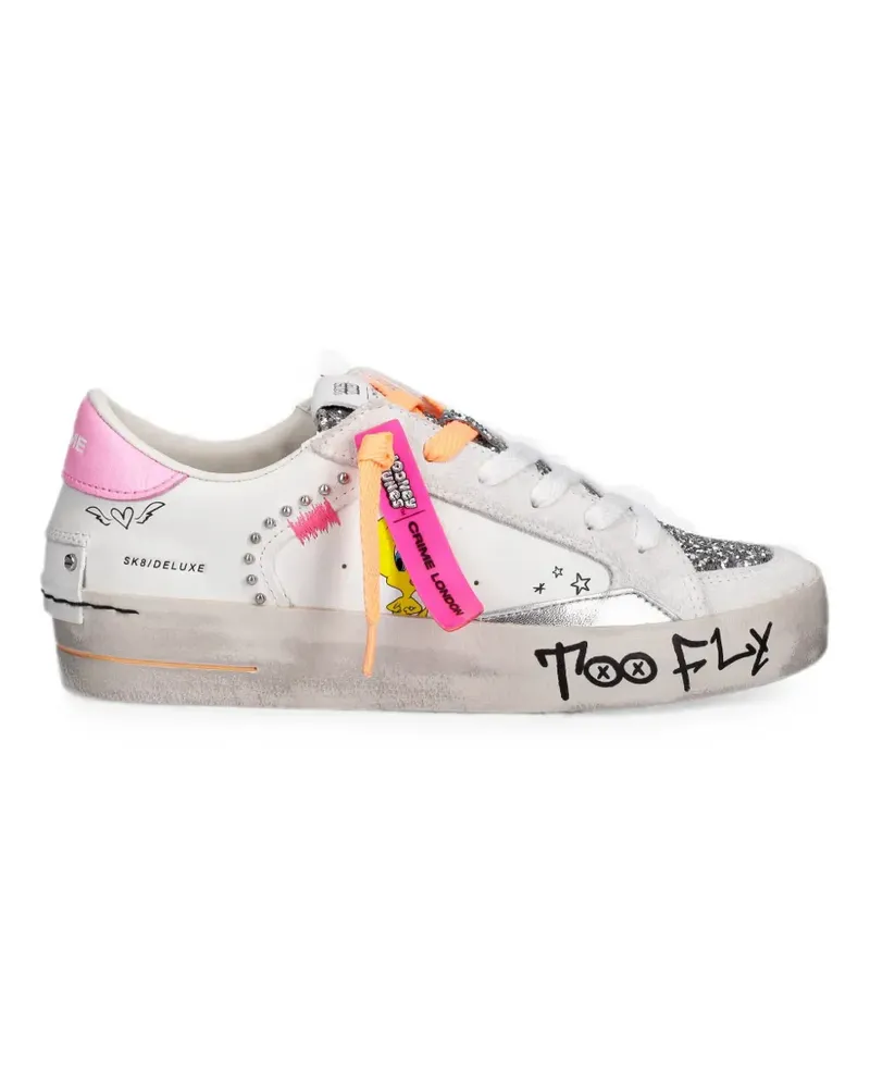 Crime x Looney Tunes Sk8 Deluxe Sneakers mit Glitter-Detail - Weiß Weiß