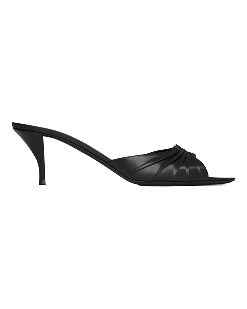 Saint Laurent logo-plaque sandals - Schwarz Schwarz