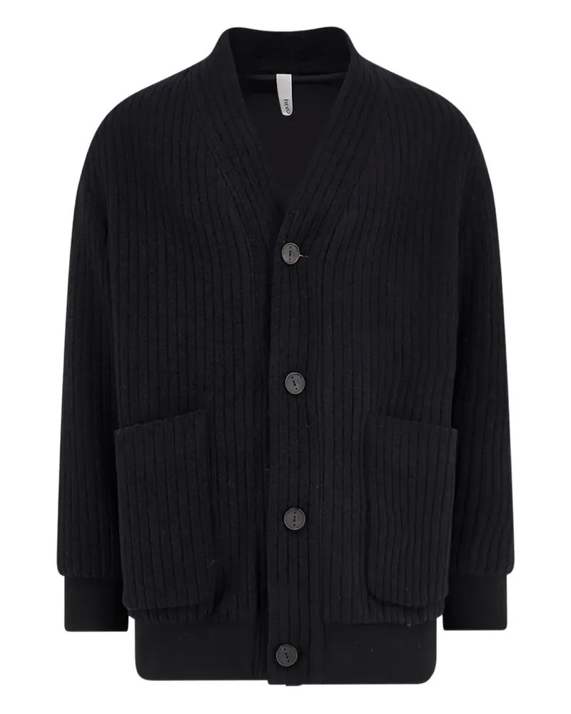 Hevò Cimino patch-pocket ribbed coat - Schwarz Schwarz