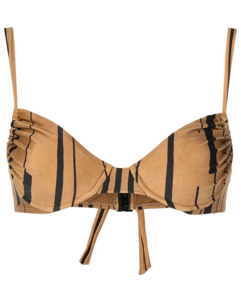 Lenny Niemeyer Gestreiftes Bikinioberteil - Braun Braun