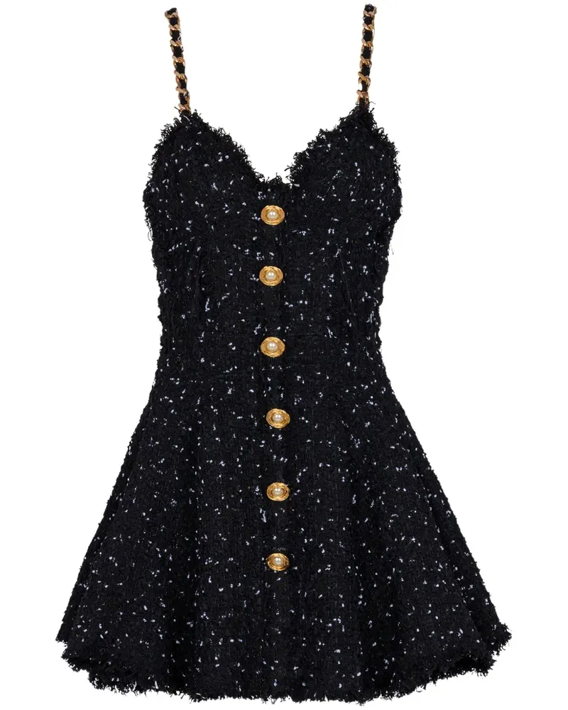 Balmain Tweed-Kleid mit Polka Dots - Schwarz Schwarz