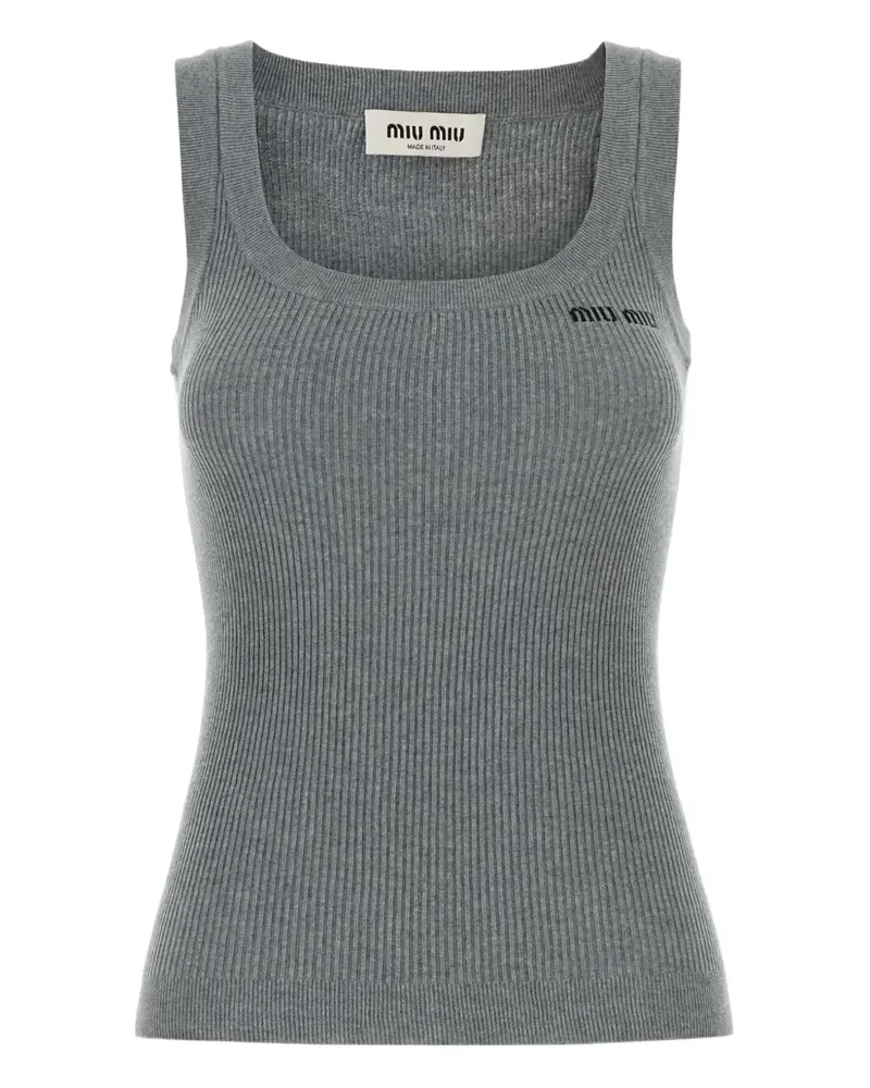 Miu Miu Geripptes Trägershirt - Grau Grau