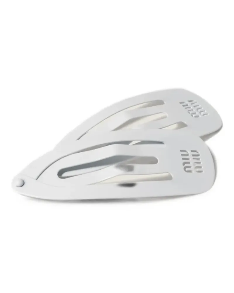 Miu Miu metal hair clips - Weiß Weiß