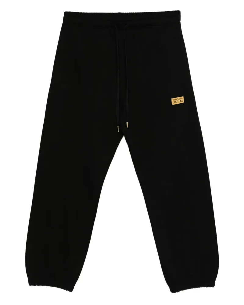 Versace Jeans Jogginghose mit Logo-Schild - Schwarz Schwarz