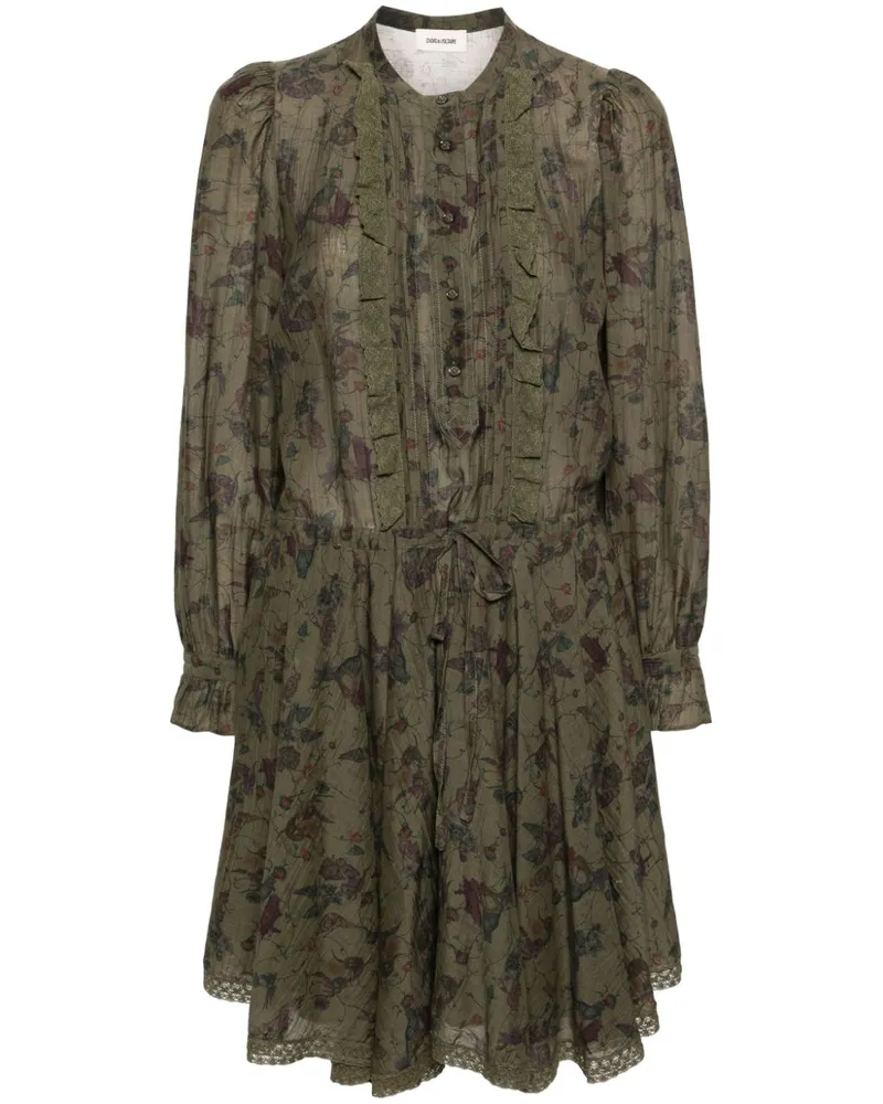 Zadig & Voltaire Ranil Minikleid mit Blumen-Print - Grün Grün