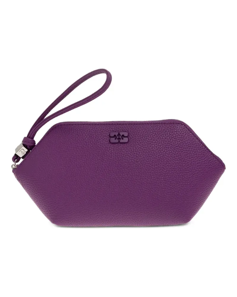 Ganni Kosmetiktasche mit Logo-Schild - Violett Violett