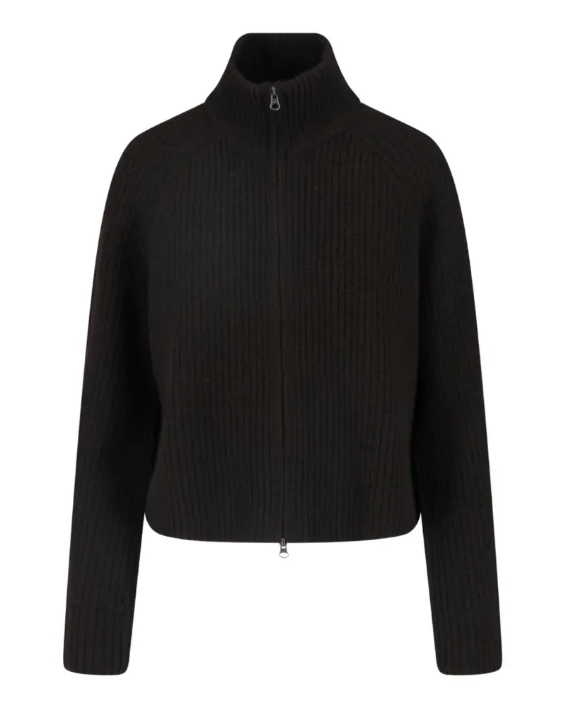 Lisa Yang Gerippter Cardigan mit Reißverschluss - Braun Braun