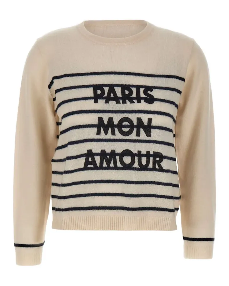 Not Shy striped-pattern crew-neck sweater - Nude Nude