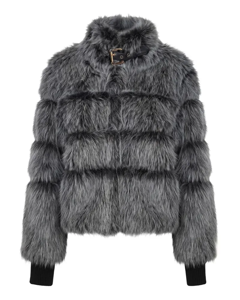 Patrizia Pepe buckle-fastening faux-fur jacket - Blau Blau
