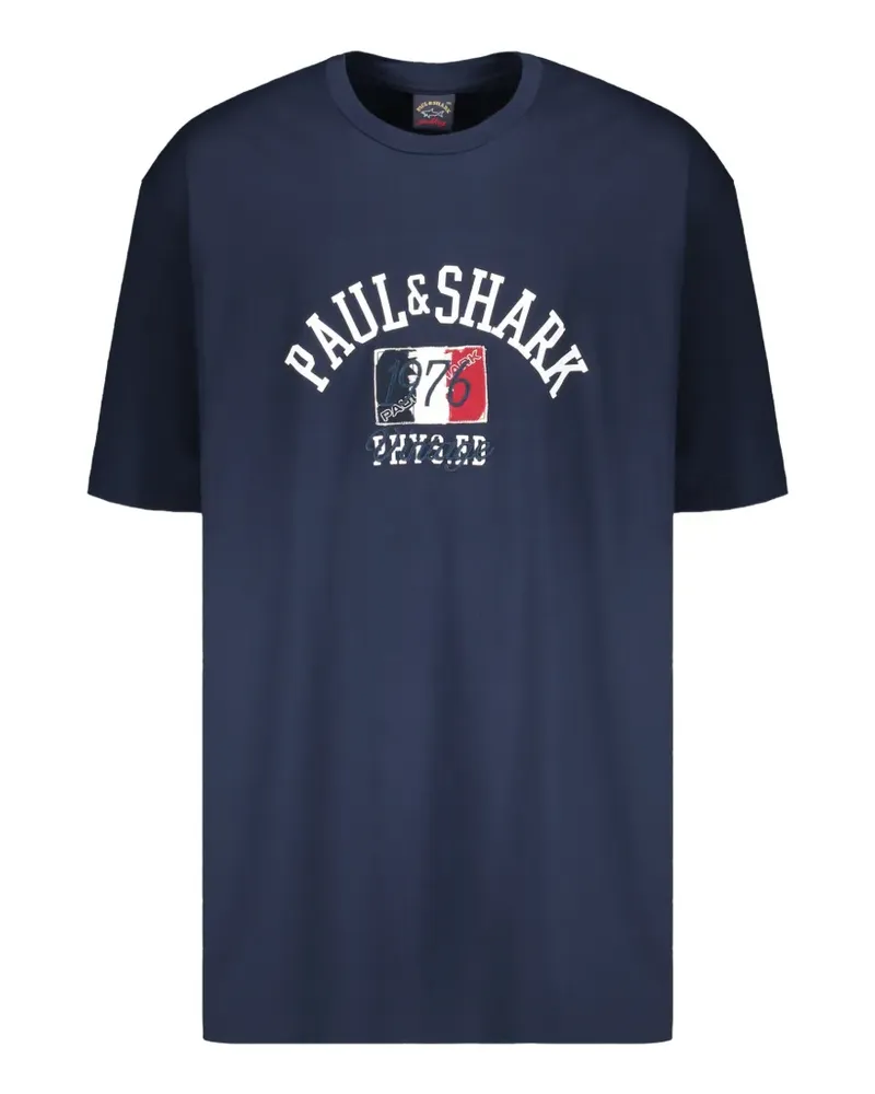 Paul & Shark Kurzärmeliges T-Shirt mit Logo-Print - Blau Blau