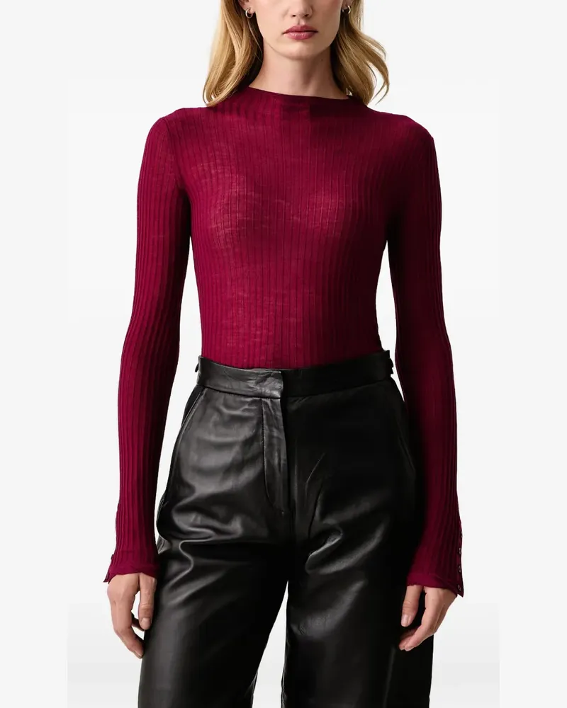 Patrizia Pepe ribbed-knit funnel-neck jumper - Rot Rot