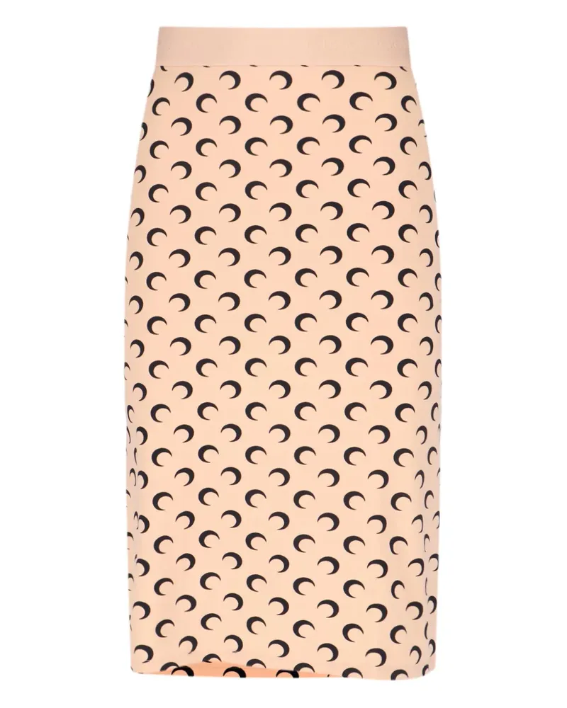 Marine Serre moon print midi skirt - Nude Nude