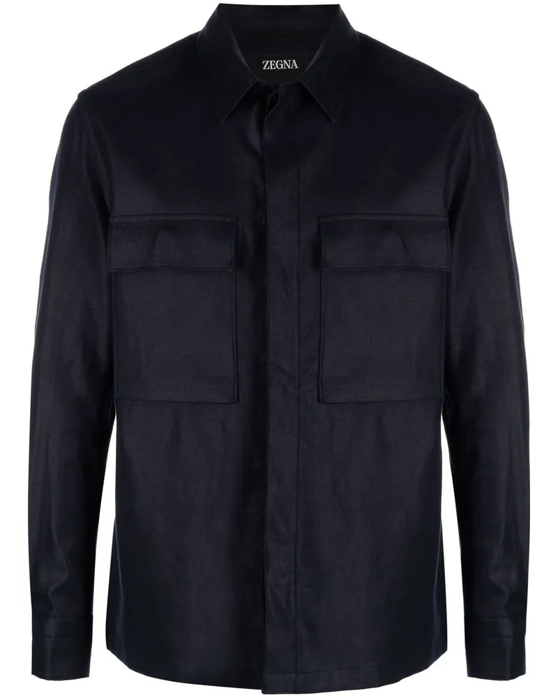 Ermenegildo Zegna Hemdjacke aus Leinen - Blau Blau