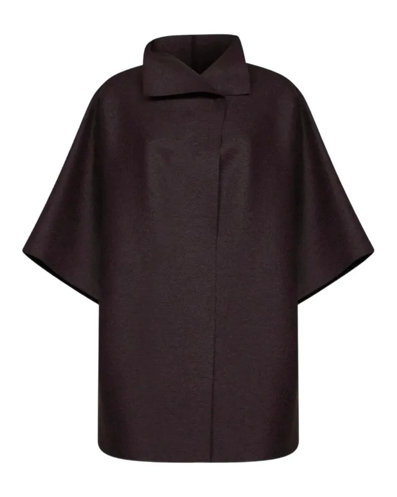 Harris Wharf London Kimono funnel-neck short-sleeve cape - Rot Rot
