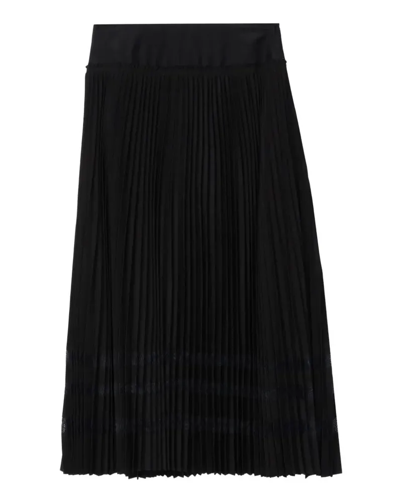 3.1 phillip lim midi lace-trim pleated skirt - Schwarz Schwarz