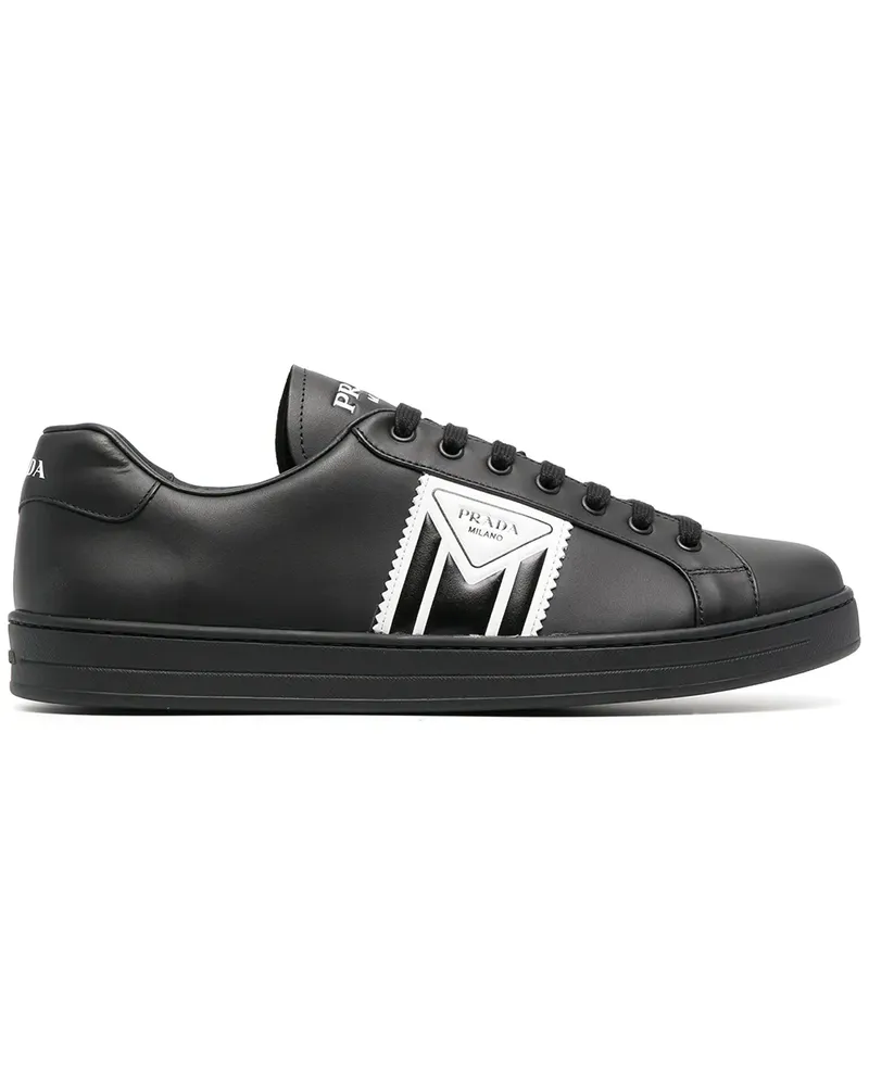 Prada Sneakers mit Logo-Prägung - Schwarz Schwarz