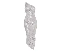 Drapiertes One-Shoulder-Kleid - Silber