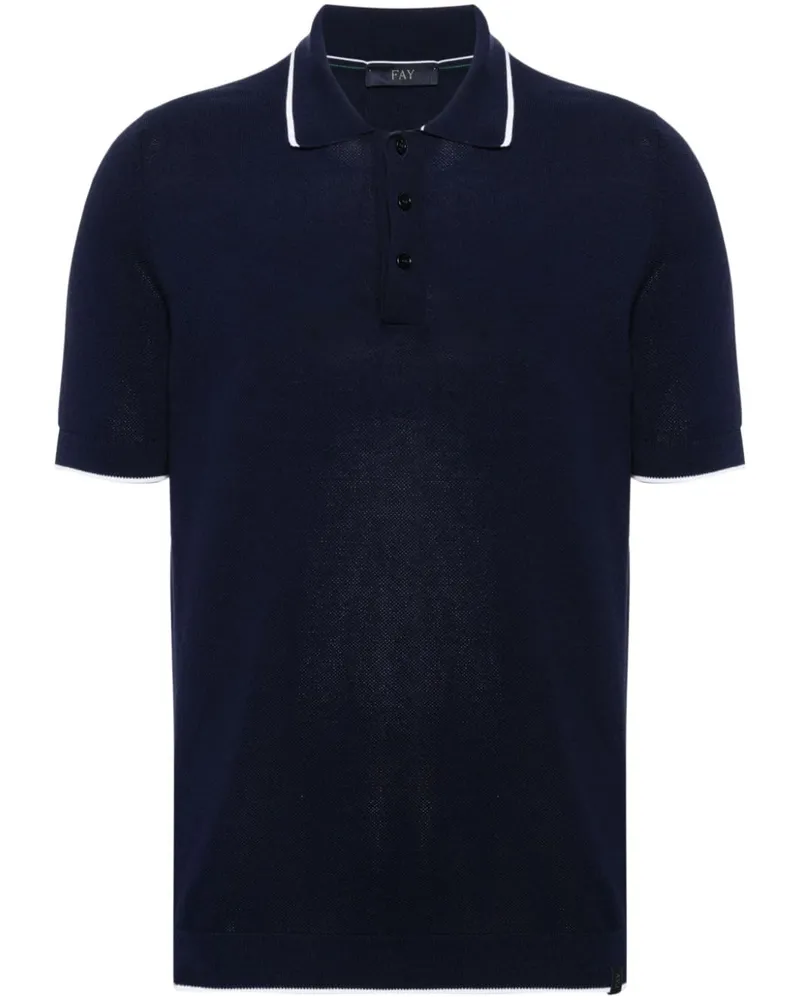 Fay Poloshirt mit Kontrastdetails Blau