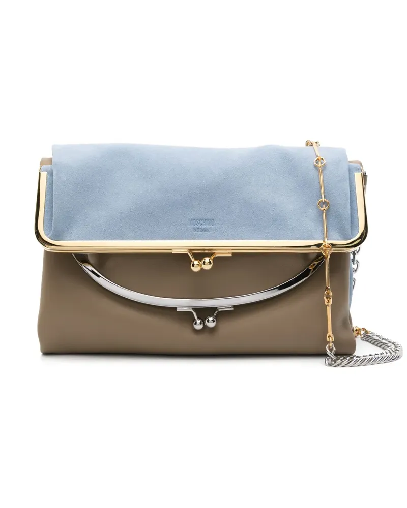 Moschino Clutch im Layering-Look - Blau Blau