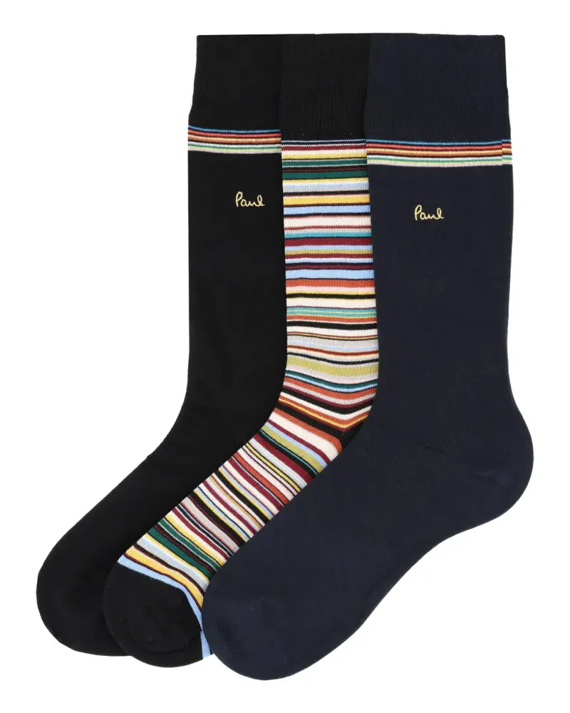 Paul Smith Gestreifte Socken - Schwarz Schwarz