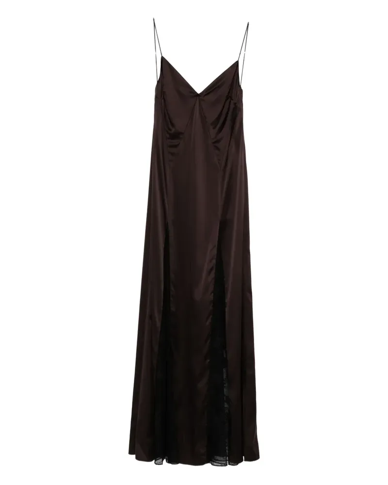 STAUD Trinity Maxikleid mit Spitzeneinsatz - Braun Braun