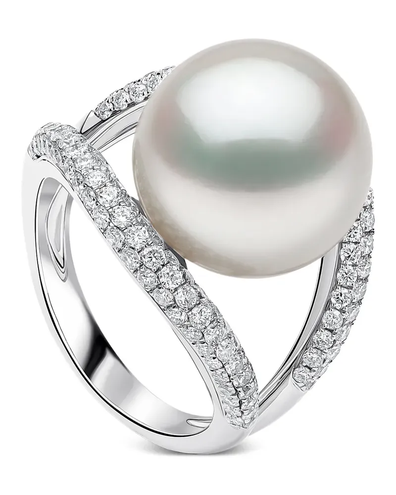YOKO London Duchess Ring mit Südseeperle und Diamant - Silber Silber