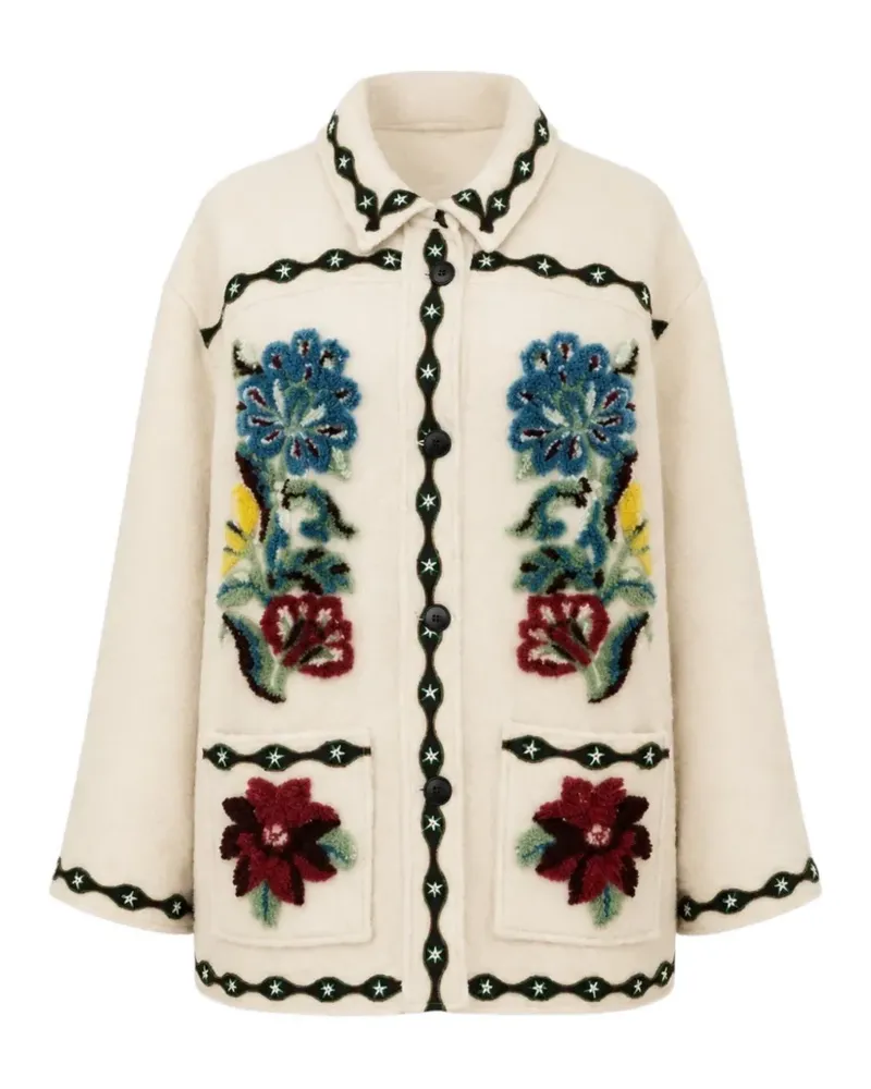 FARM Rio Jacke mit Blumenstickerei - Nude Nude