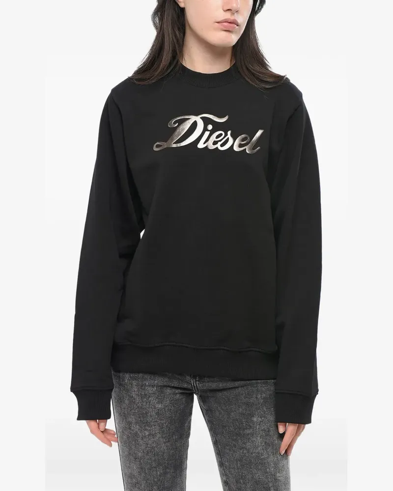 Diesel logo-print brushed sweatshirt - Schwarz Schwarz