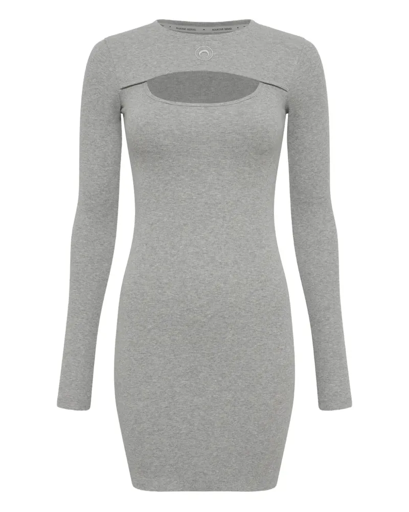 Marine Serre Geripptes Minikleid mit Moon-Logo - Grau Grau