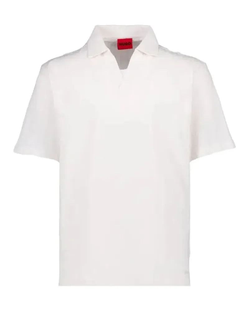 HUGO BOSS jacquard-stripe polo shirt with Johnny collar - Weiß Weiß