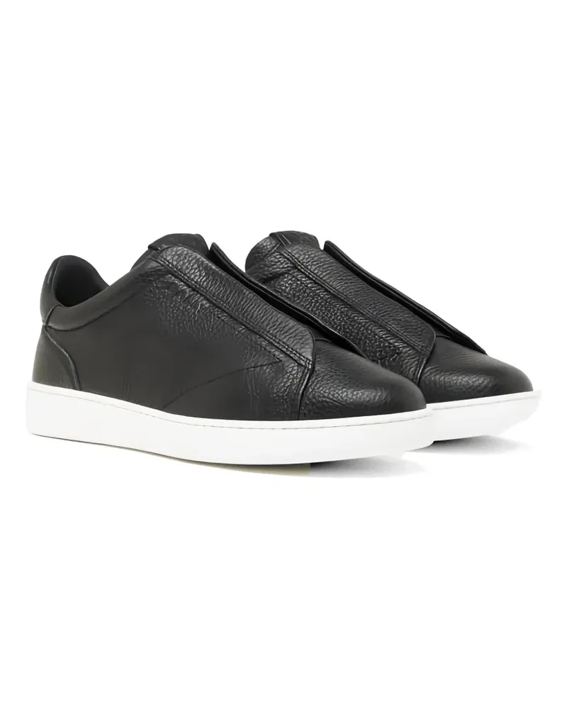 Bally grainy-leather slip-on sneakers - Schwarz Schwarz