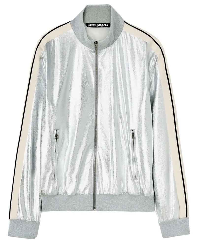 Palm Angels Lederjacke im Metallic-Look - Silber Silber