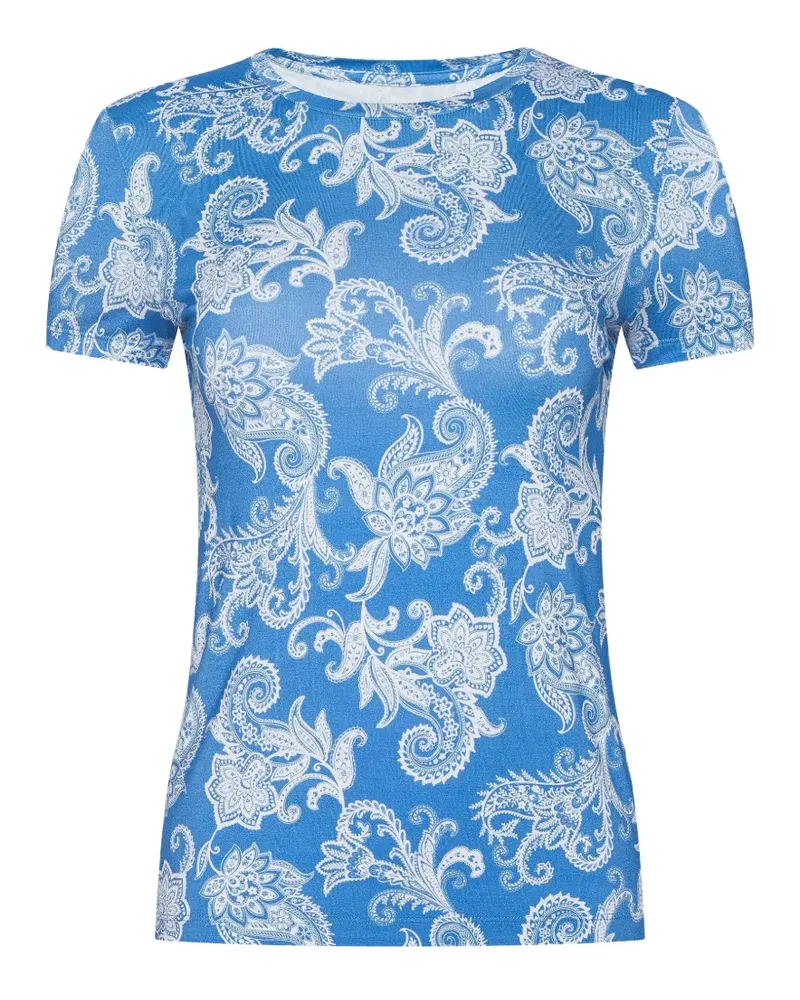 L'Agence T-Shirt mit Paisleymuster - Blau Blau