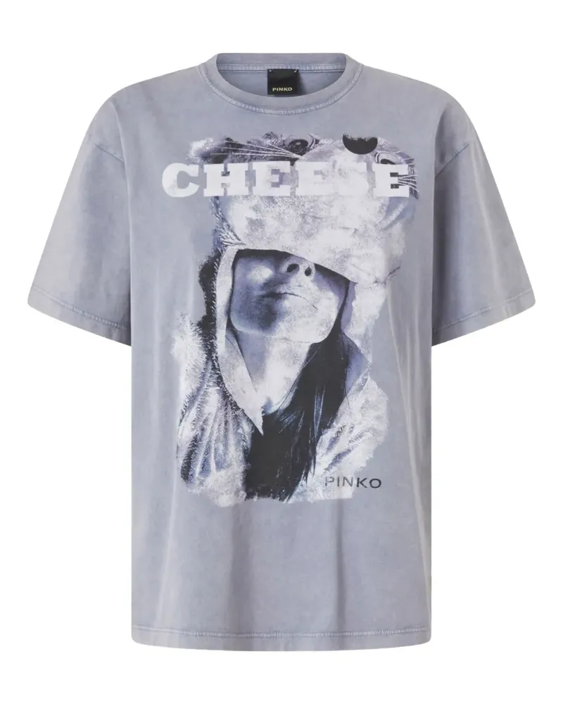 Pinko T-Shirt mit grafischem Print - Blau Blau