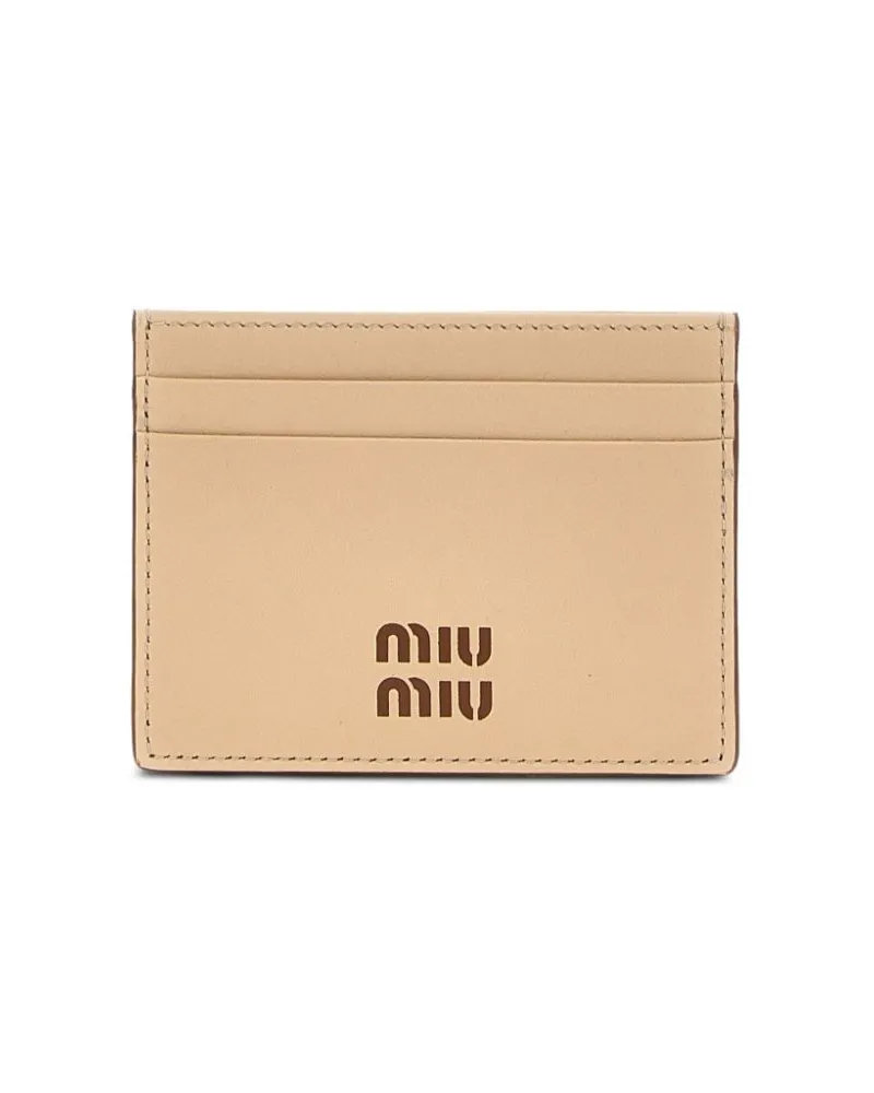 Miu Miu Kartenetui mit Logo-Print - Nude Nude